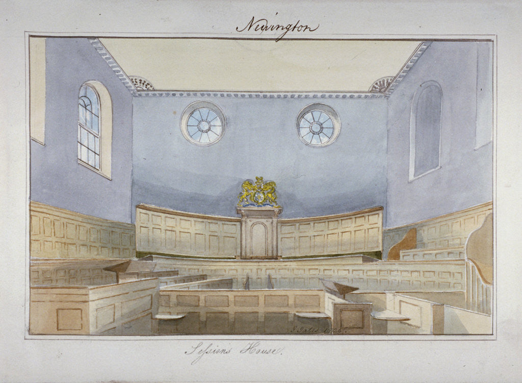 Detail of Interior view of the Sessions House on Newington Causeway, Southwark, London by Anonymous