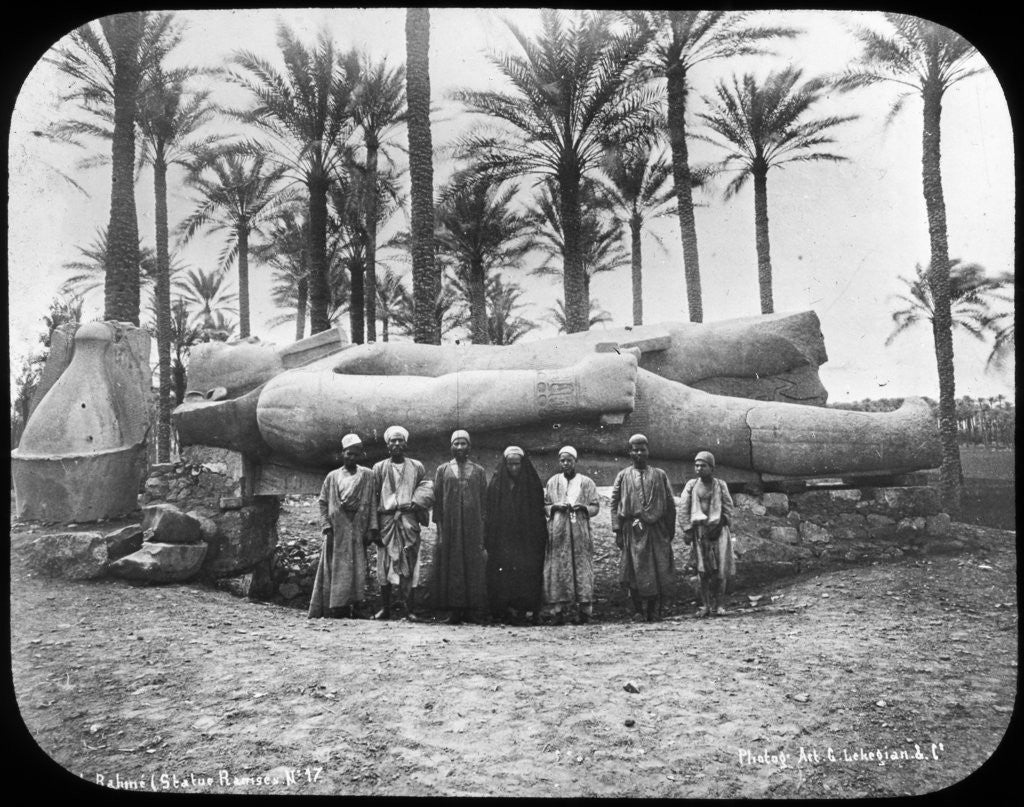 Detail of Fallen colossal statue of Rameses the Great, Memphis, Egypt by G Lekegian