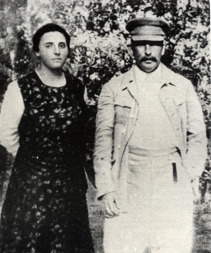 Detail of Soviet leader Josef Stalin with his second wife Nadezhda Alliluyeva, late 1920s by Unknown