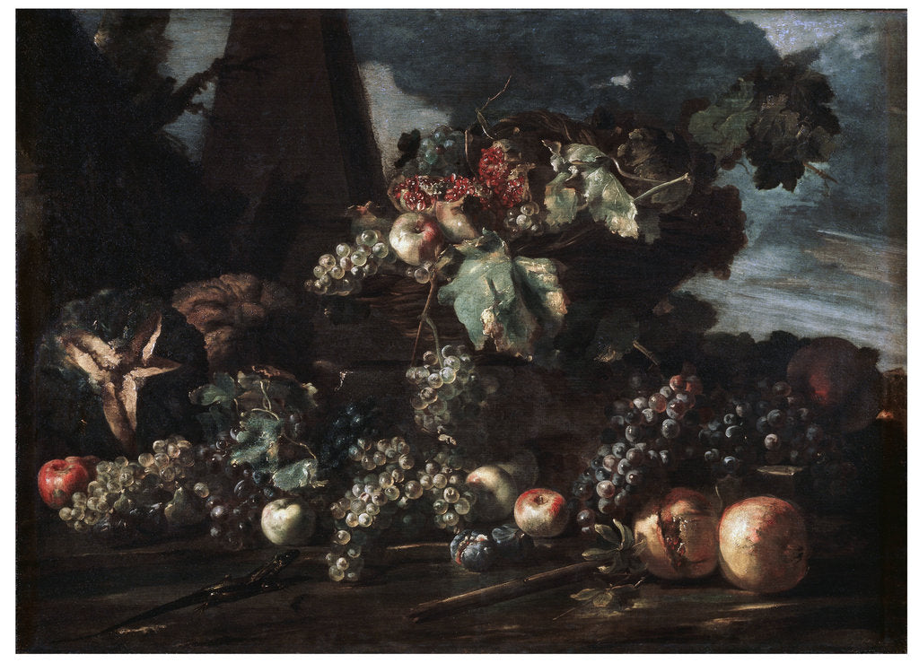 Detail of Still Life with Grapes, 17th century. by Michelangelo Pace del Campidoglio