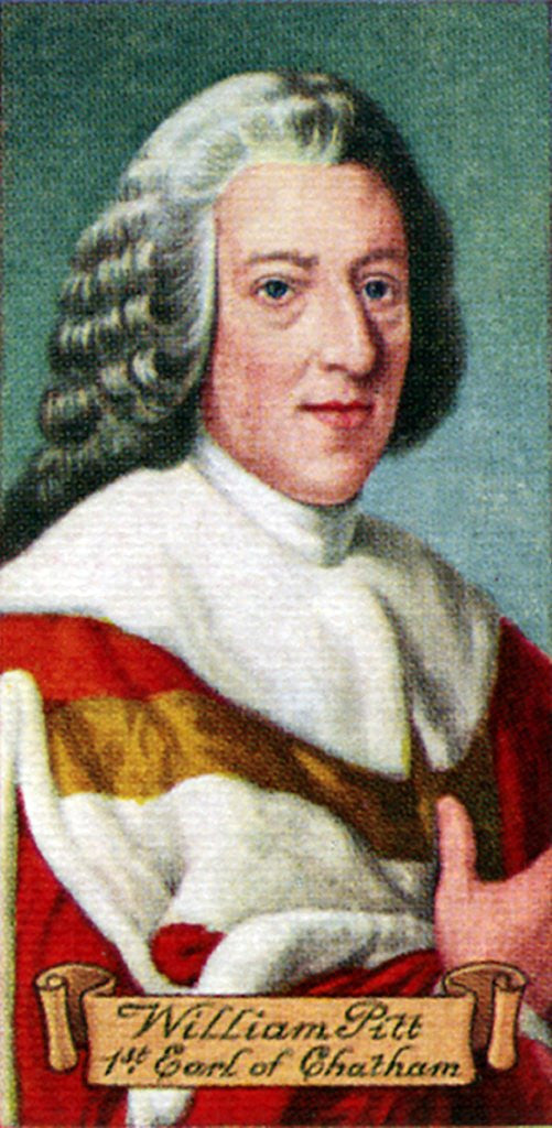 Detail of William Pitt, 1st Earl of Chatham, taken from a series of cigarette cards by Anonymous