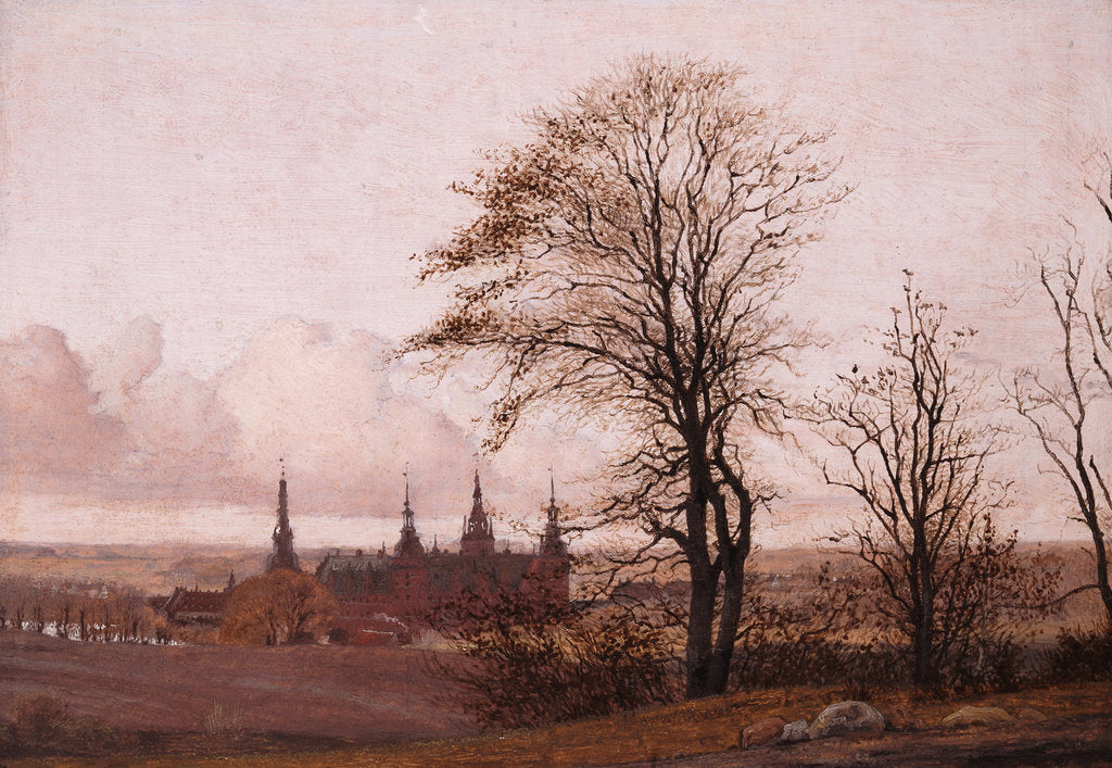 Detail of Autumn Landscape. Frederiksborg Castle in the Middle Distance, 1837-1838 by Christen Schiellerup Købke