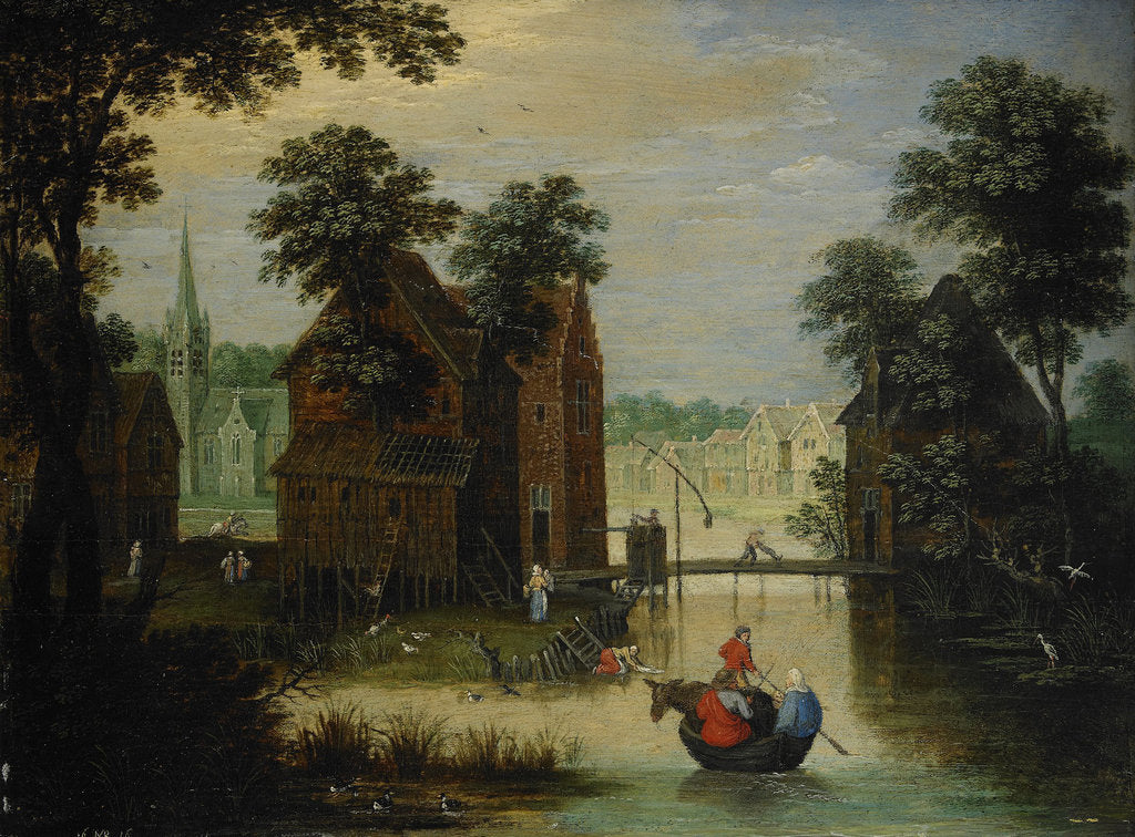 Detail of River landscape with the Flight into Egypt, 1616 by Maerten Ryckaert