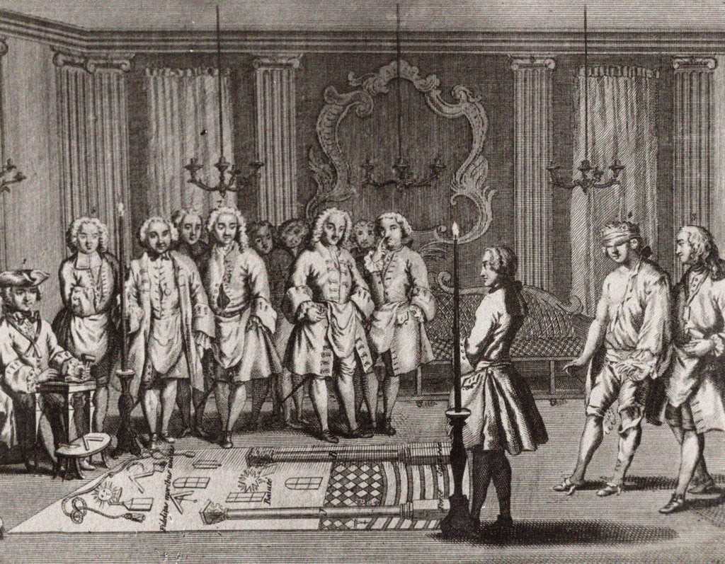 Detail of The French Freemasons initiation ceremony, 18th century by Anonymous