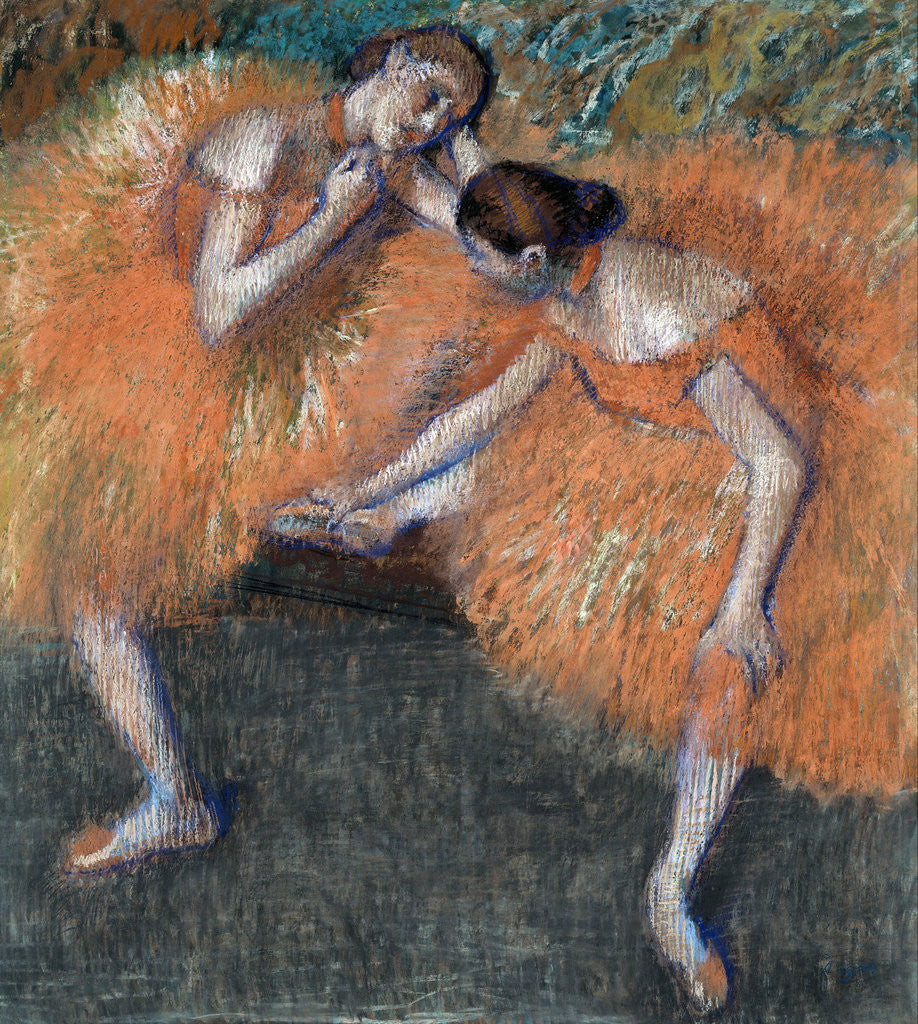 Detail of Two Dancers by Edgar Degas