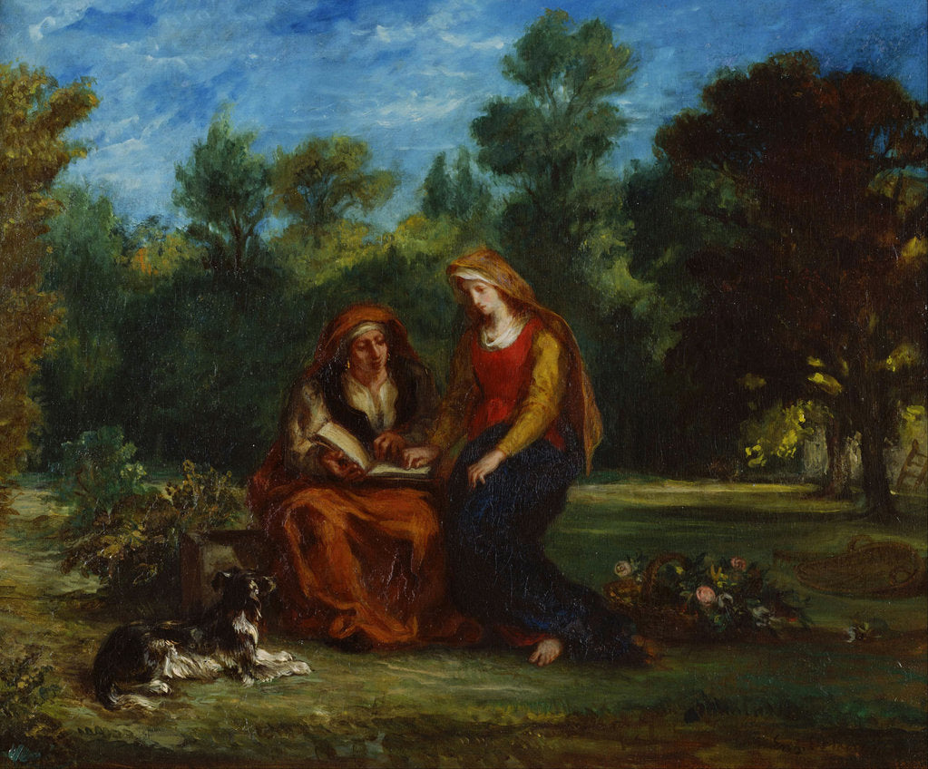 Detail of The Education of the Virgin, 1852 by Eugène Delacroix