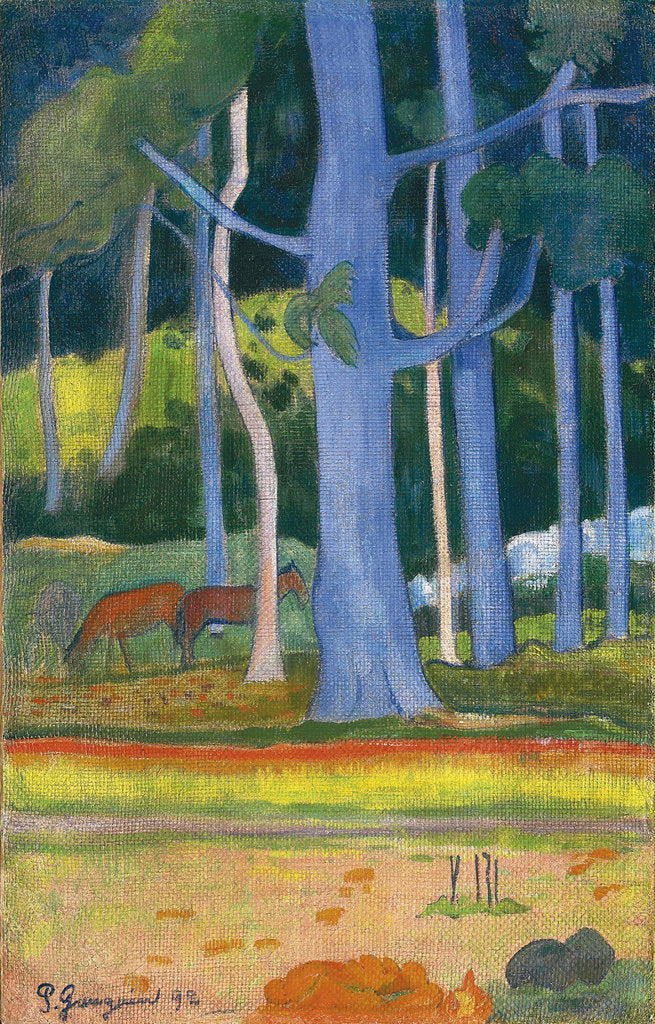 Detail of Landscape with blue trees (Paysage aux troncs bleus), 1892 by Paul Eugéne Henri Gauguin