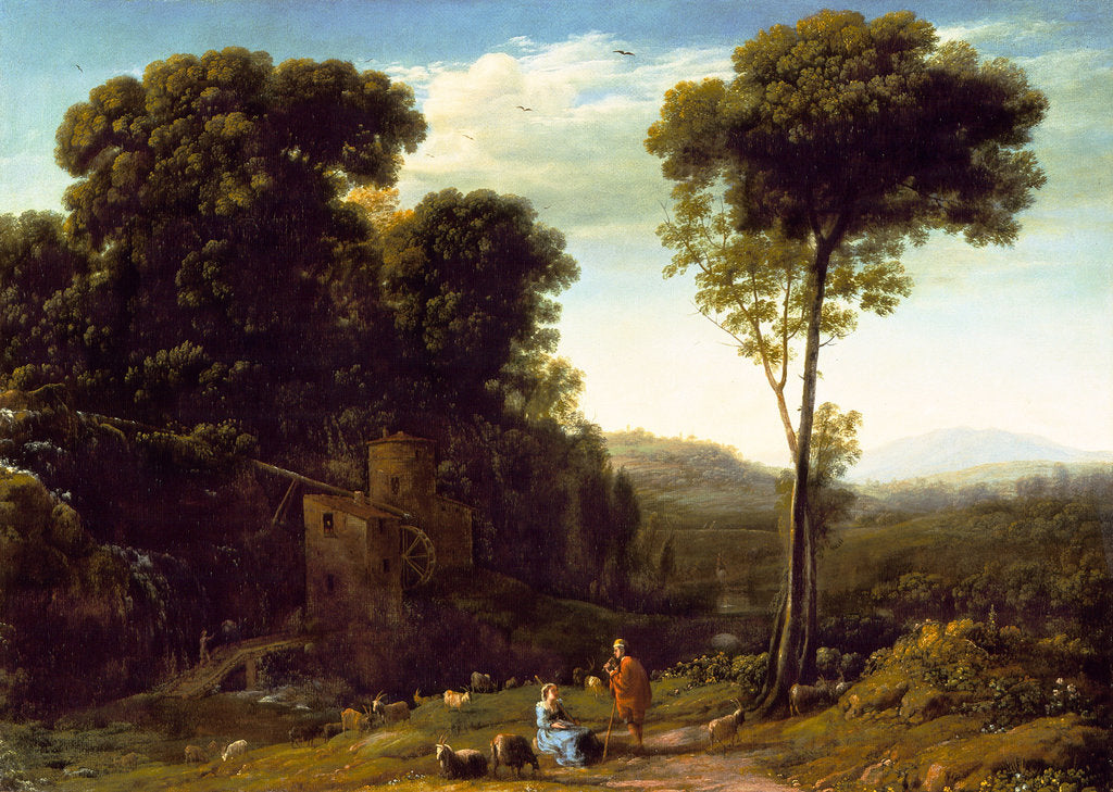 Detail of Pastoral Landscape with a Mill, 1634 by Claude Lorrain