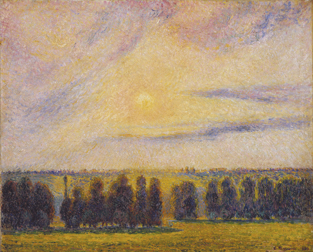 Detail of Sunset at Èragny, 1890 by Camille Pissarro