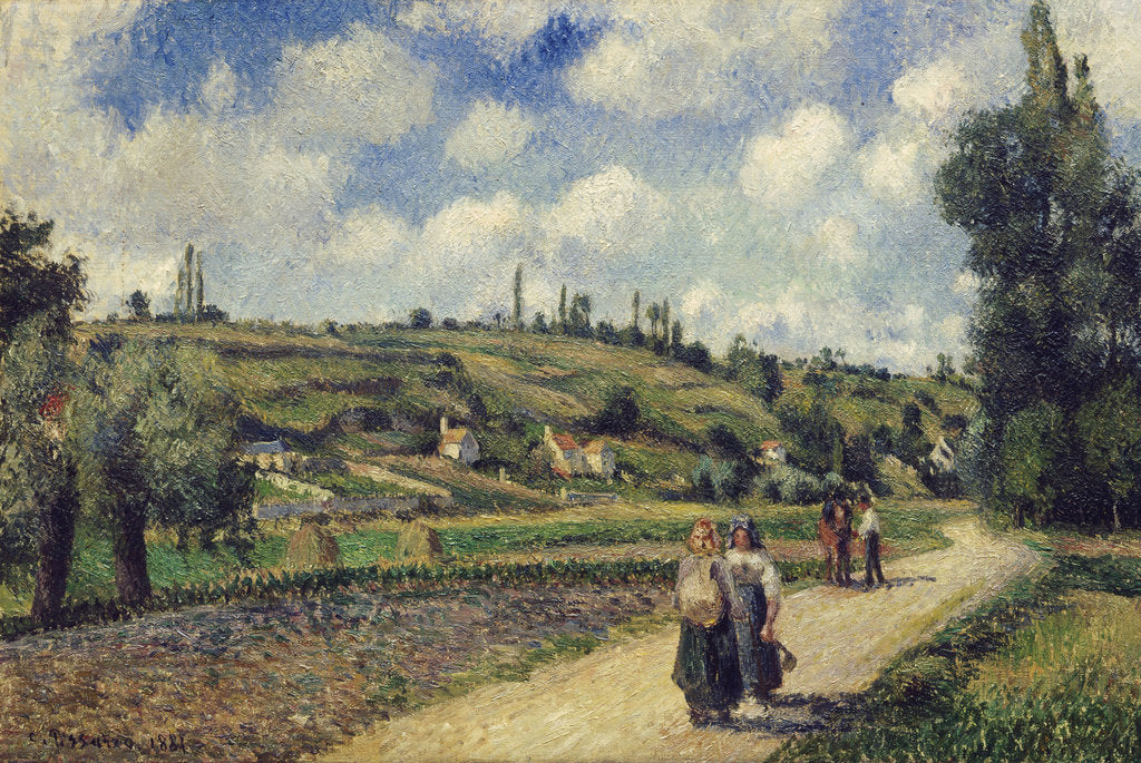 Detail of Landscape near Pontoise, the Auvers Road, 1881 by Camille Pissarro