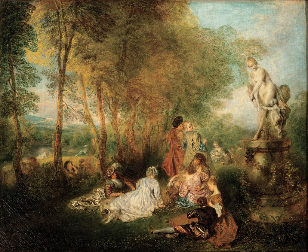 Detail of The Feast of Love, ca. 1718-1719 by Jean Antoine Watteau