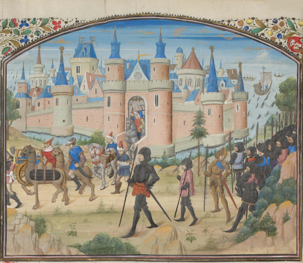 Detail of The Siege of Tyre, 1124. Miniature from the Historia by William of Tyre, 1460s by Anonymous