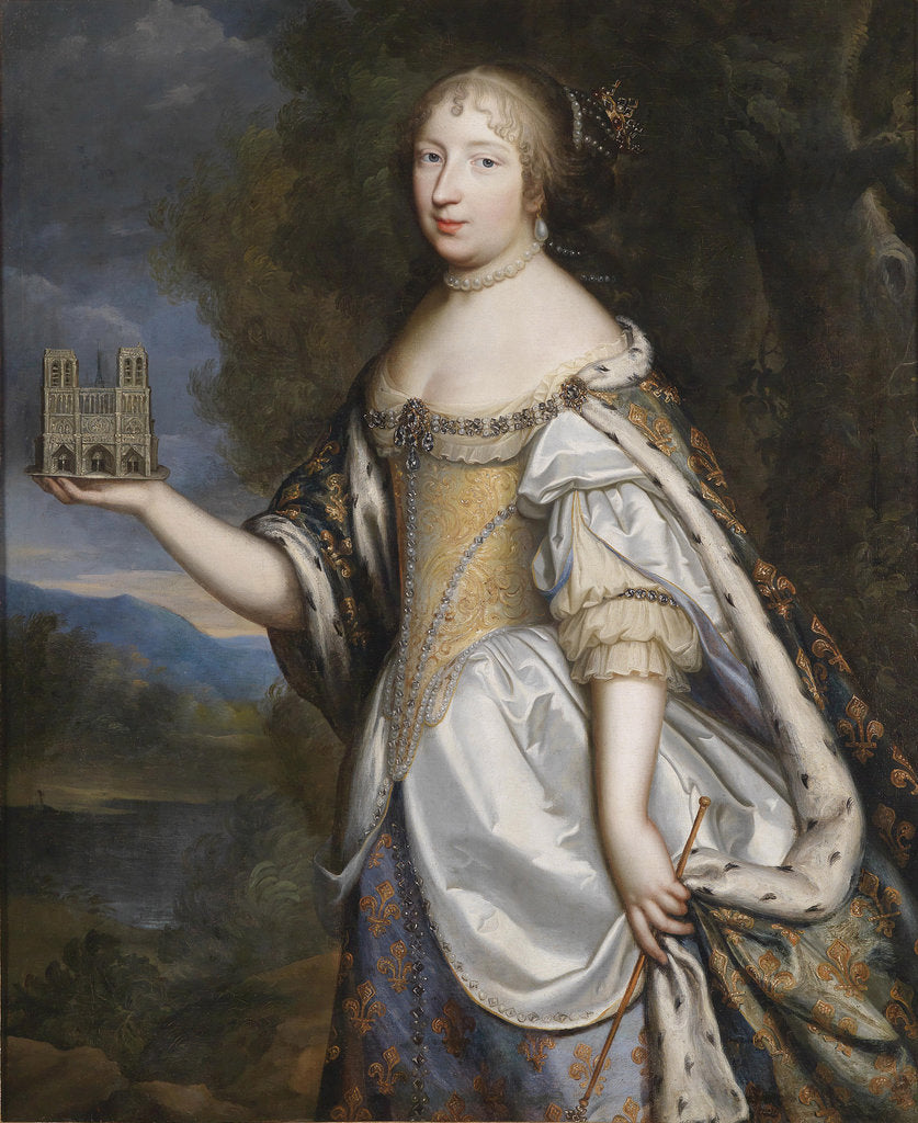 Detail of Portrait of Maria Theresa of Spain, Queen consort of France and Navarre by Charles Beaubrun