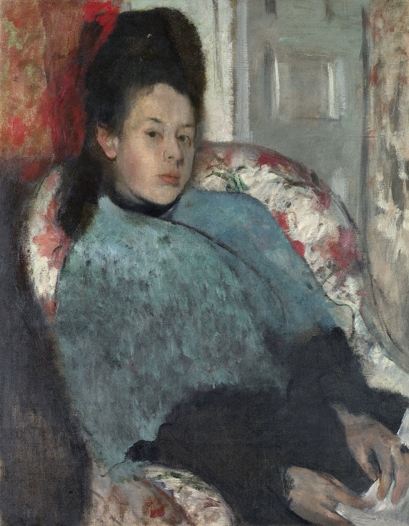 Detail of Portrait of Elena Carafa by Edgar Degas