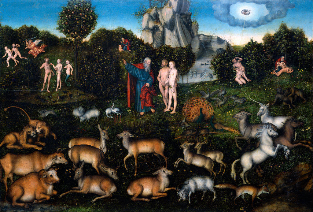 Detail of The Garden of Eden, 1530 by Lucas Cranach the Elder