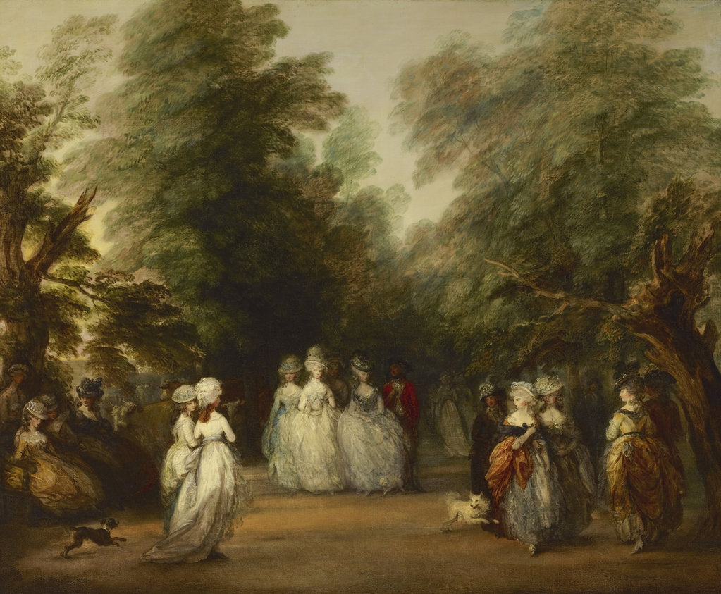 Detail of The Mall in St. Jamess Park, ca. 1783 by Thomas Gainsborough