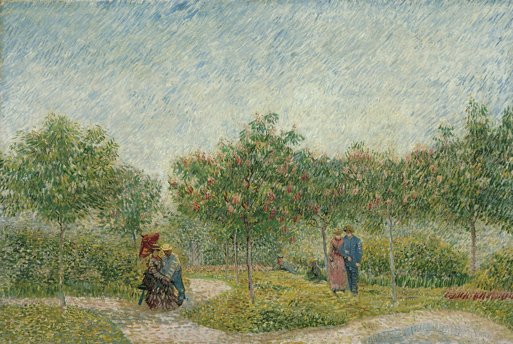 Detail of Courting couples in the Voyer dArgenson Park in Asnières, 1887 by Vincent van Gogh