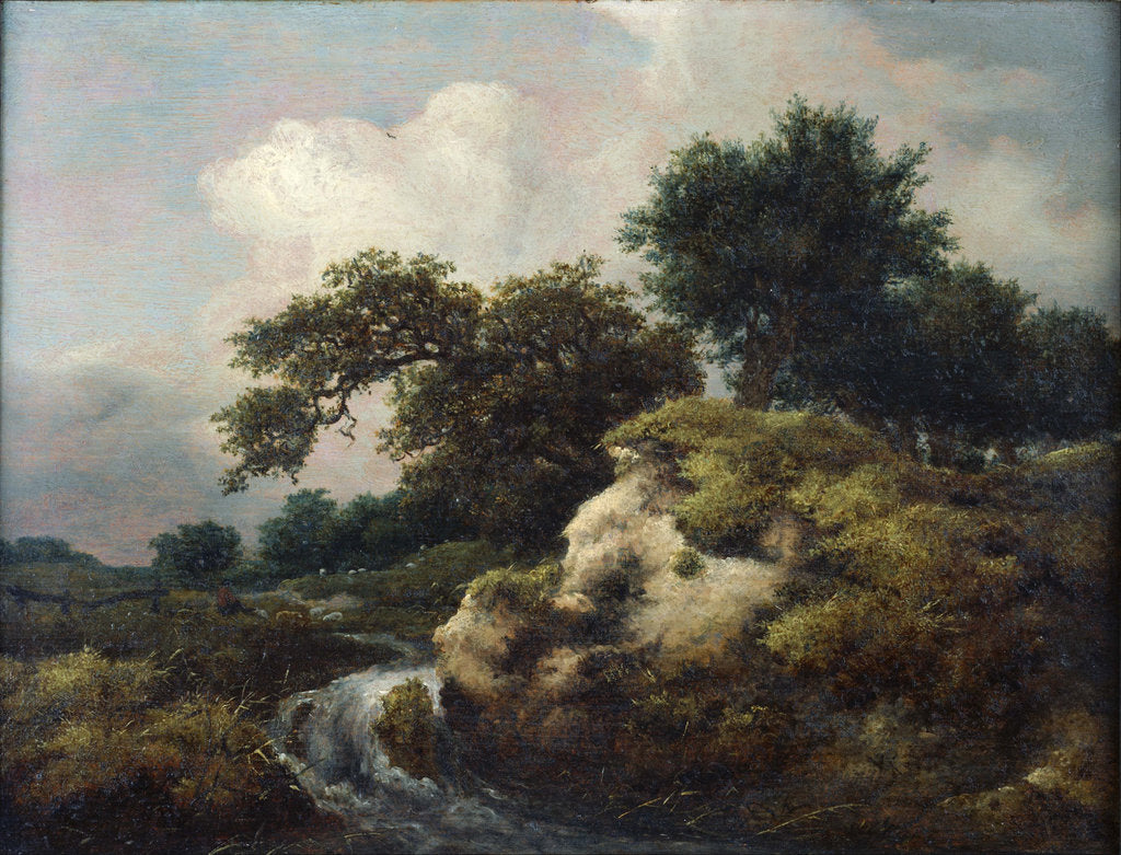 Detail of Landscape with Dune and Small Waterfall by Jacob Isaacksz van Ruisdael