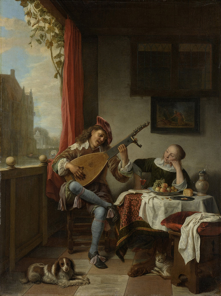 Detail of The Lute Player, 1661 by Hendrik Maertensz Sorgh