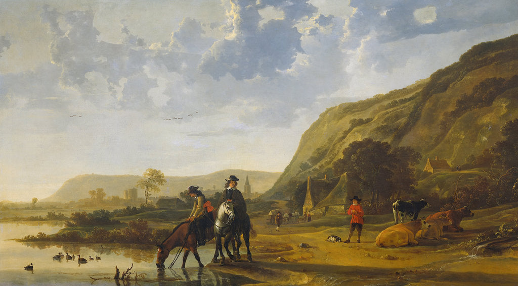 Detail of River Landscape with Riders, c. 1655 by Aelbert Cuyp