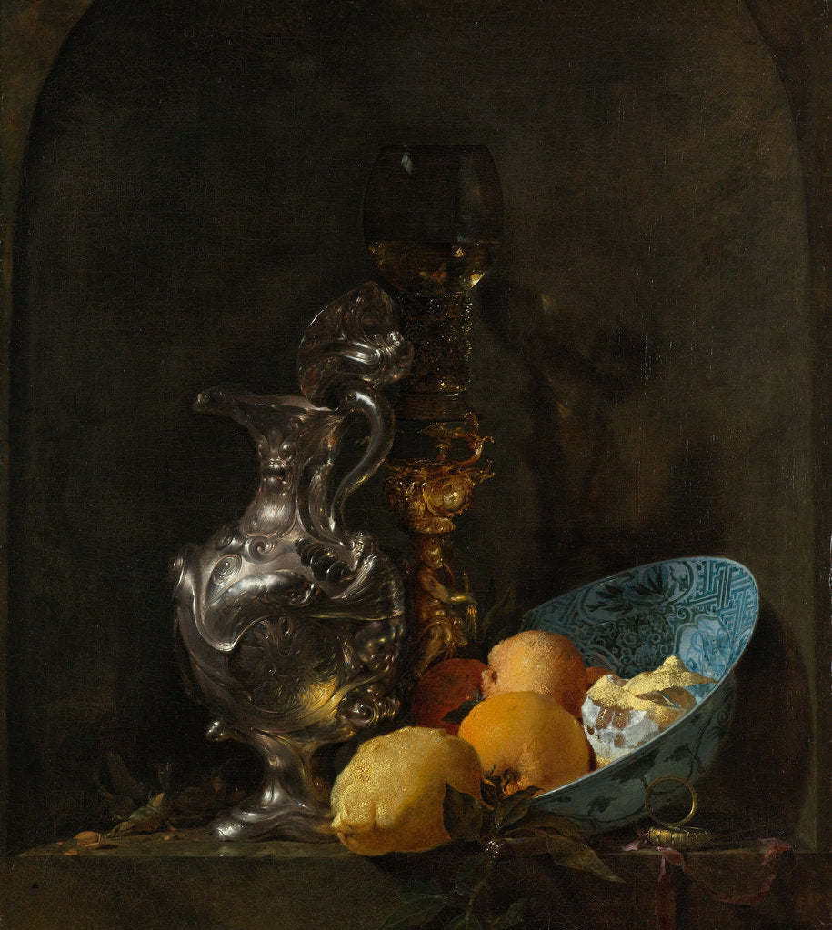 Detail of Still Life with Silver Jug, c. 1655-1656 by Willem Kalf