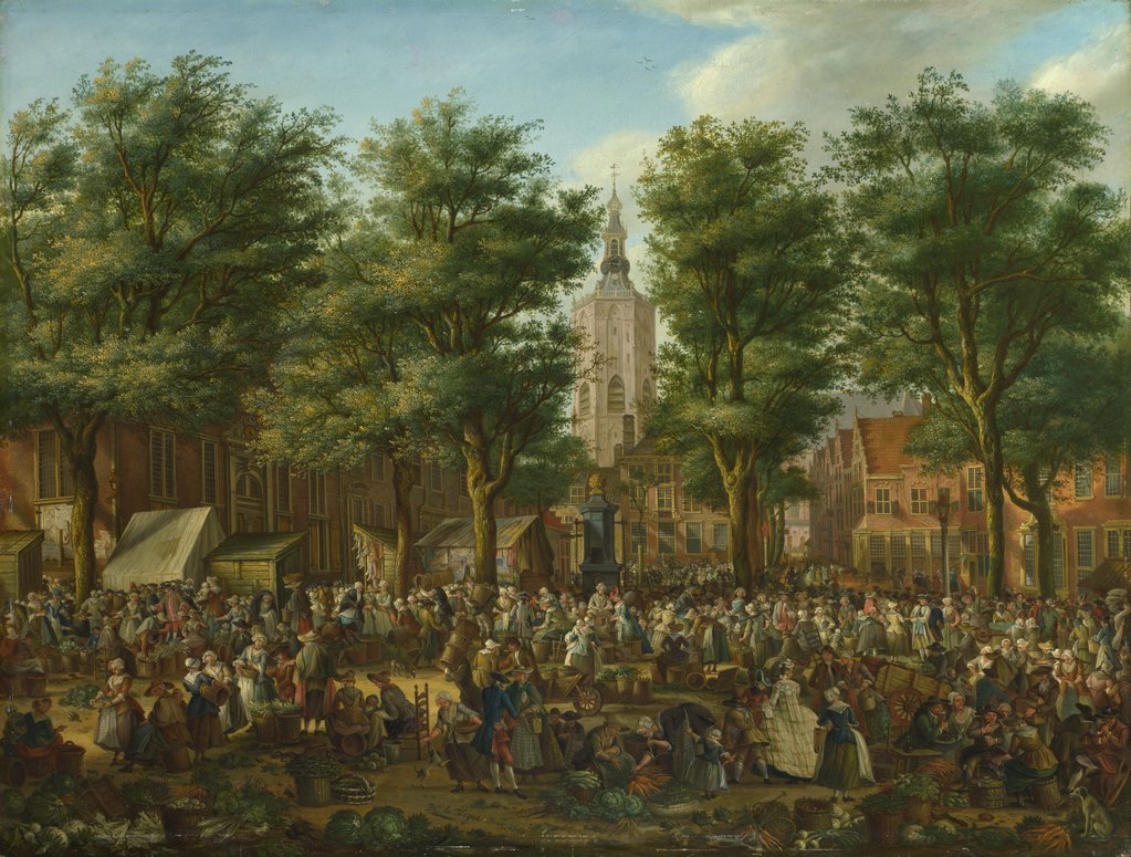 Detail of The Grote Markt at The Hague, 1760 by Paulus Constantijn La Fargue