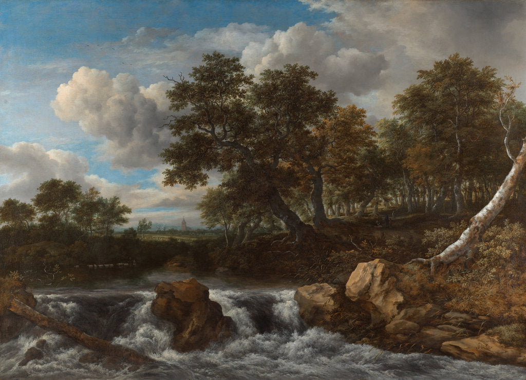 Detail of Landscape with Waterfall, ca 1668 by Jacob Isaacksz van Ruisdael