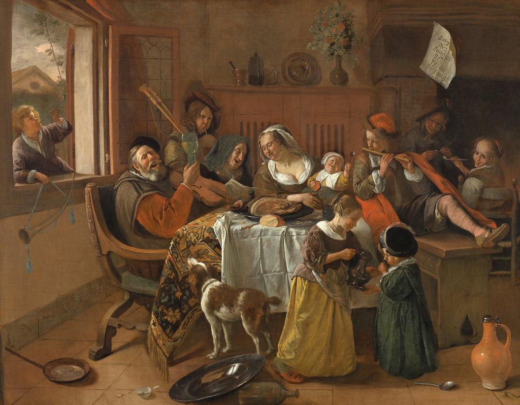 Detail of The Merry Family, 1668 by Jan Havicksz Steen