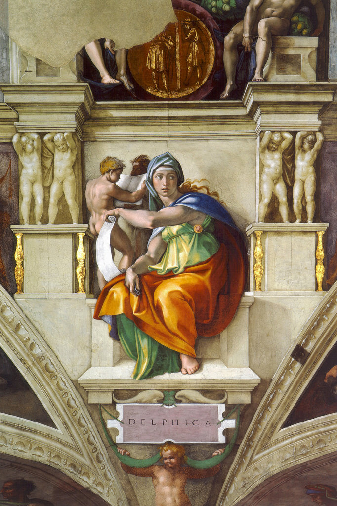 Detail of The Delphic Sibyl (Sistine Chapel ceiling in the Vatican), 1508-1512 by Michelangelo Buonarroti