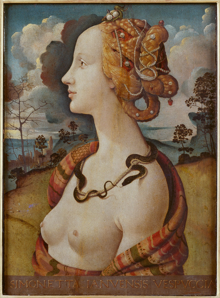 Detail of Portrait of Simonetta Vespucci (Cleopatra), c. 1480 by Piero di Cosimo