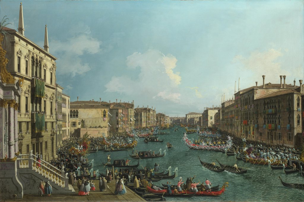 Detail of A Regatta on the Grand Canal, c. 1740 by Canaletto