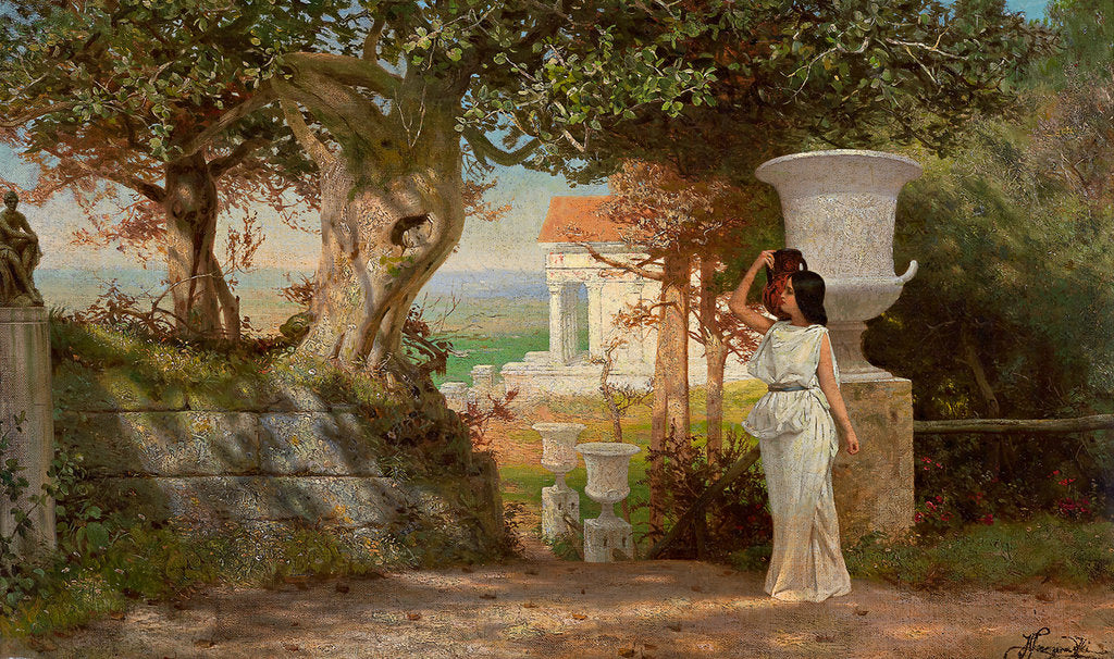 Detail of Water Carrier in an Antique Landscape with Olive Trees by Henryk Siemiradzki