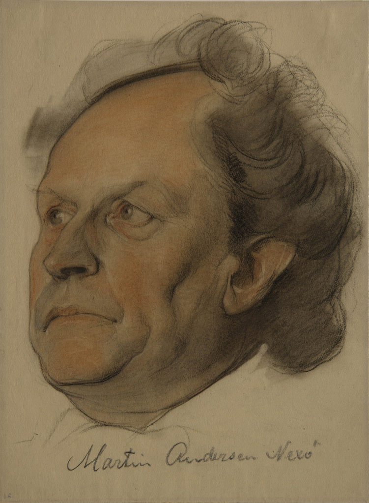 Detail of Portrait of Martin Andersen Nexø, 1922 by Nikolai Andreevich Andreev