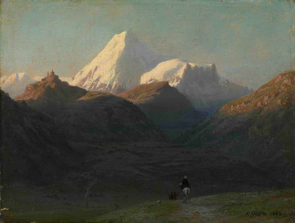 Detail of Mountain Landscape, 1868 by Lev Felixovich Lagorio