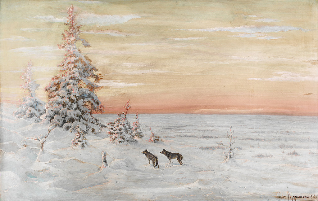 Detail of Winter Landscape with wolves, 1915 by Count Vladimir Leonidovich Muravyov