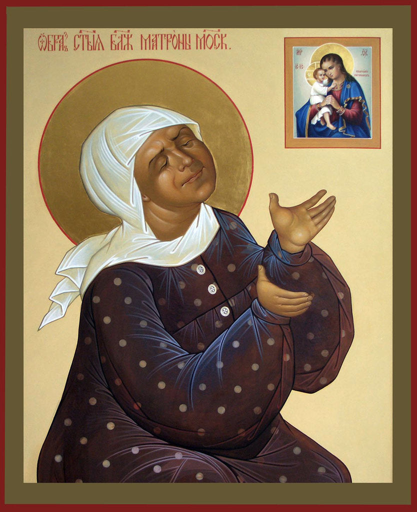 Detail of Saint Matrona of Moscow, 20th century by Russian icon