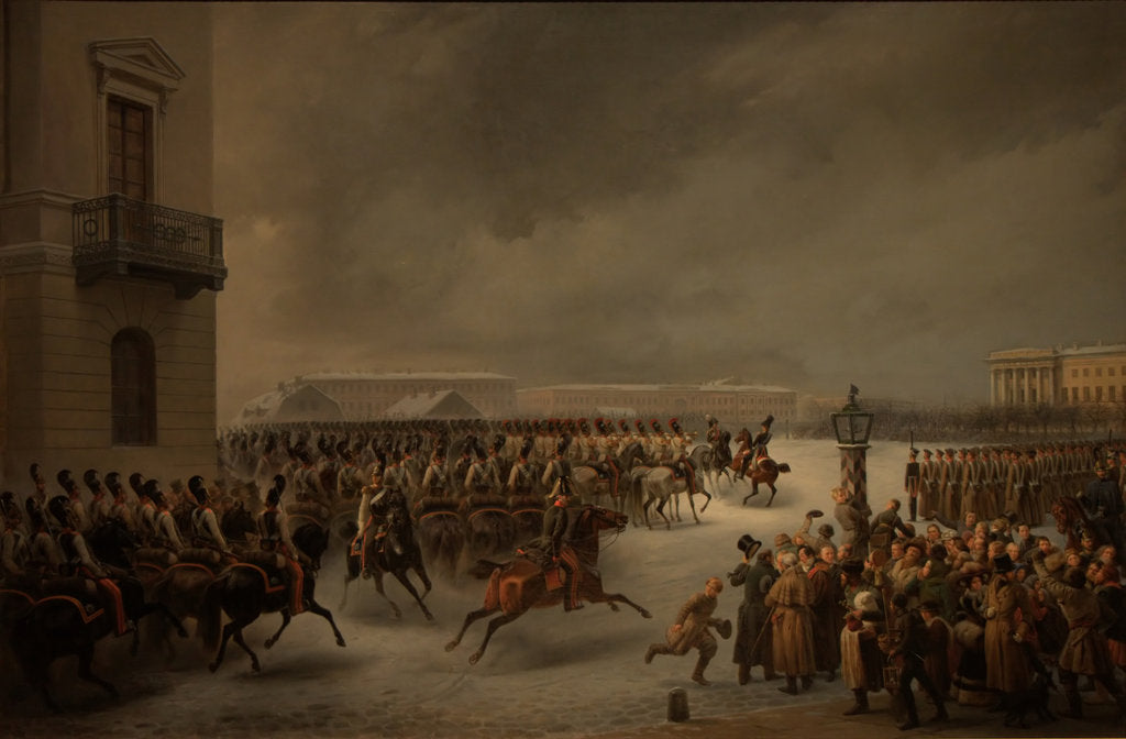 Detail of The Decembrist revolt at the Senate Square on December 14, 1825 by Vasily Timm