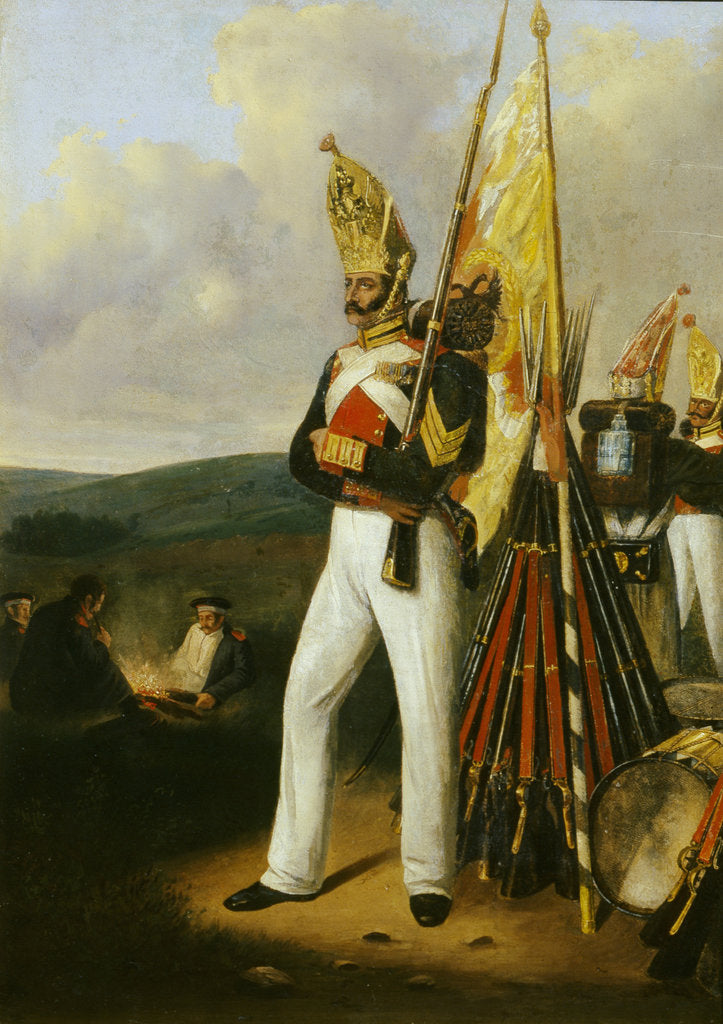 Detail of Grenadier of the Pavlovsky Lifeguards Regiment, 1840s by Gottfried Willewalde