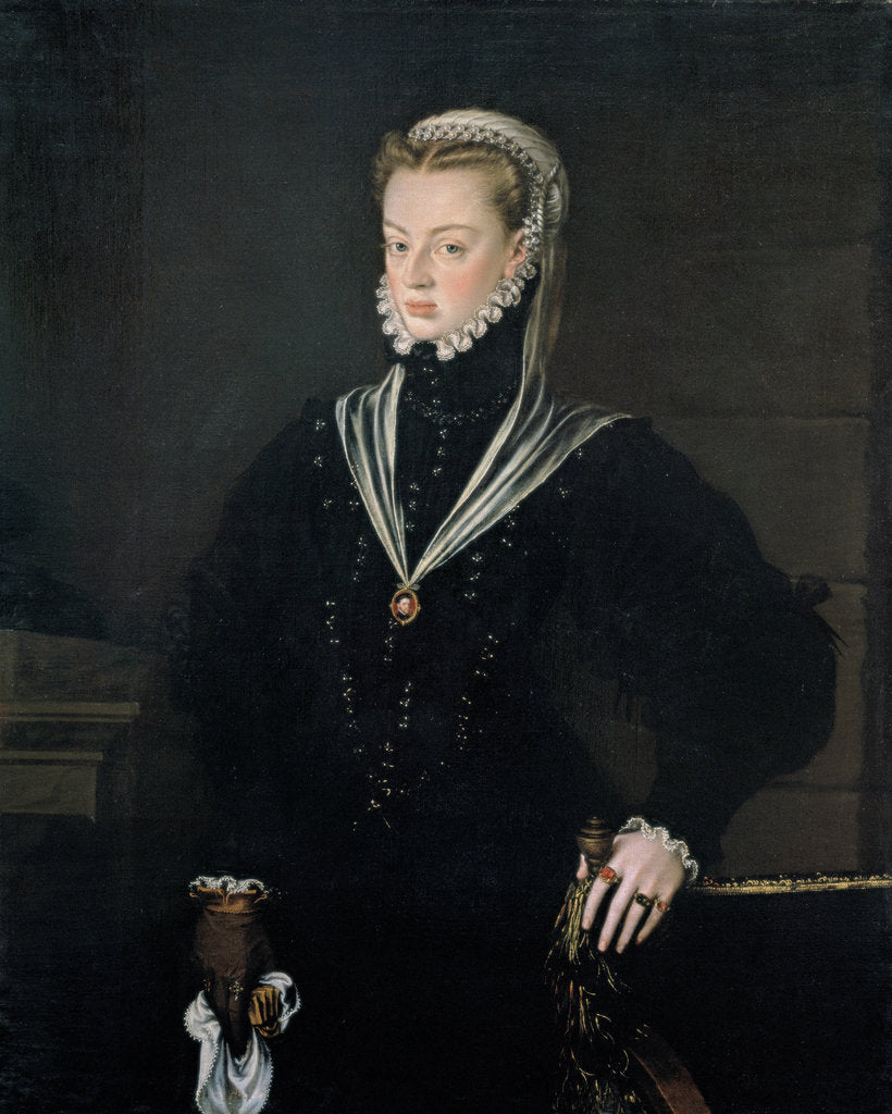 Detail of Portrait of Archduchess Joanna of Austria, Princess of Portugal, ca 1557 by Alonso Sánchez Coello