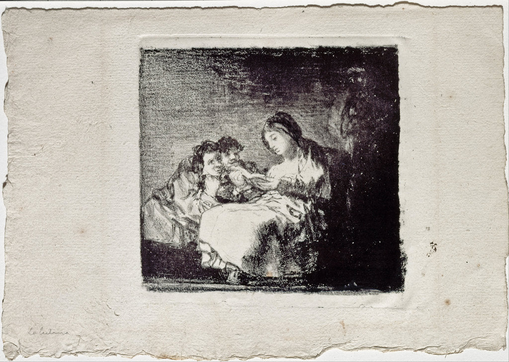 Detail of Woman Reading to two Children (La lectura), 1819-1825 by Francisco de Goya