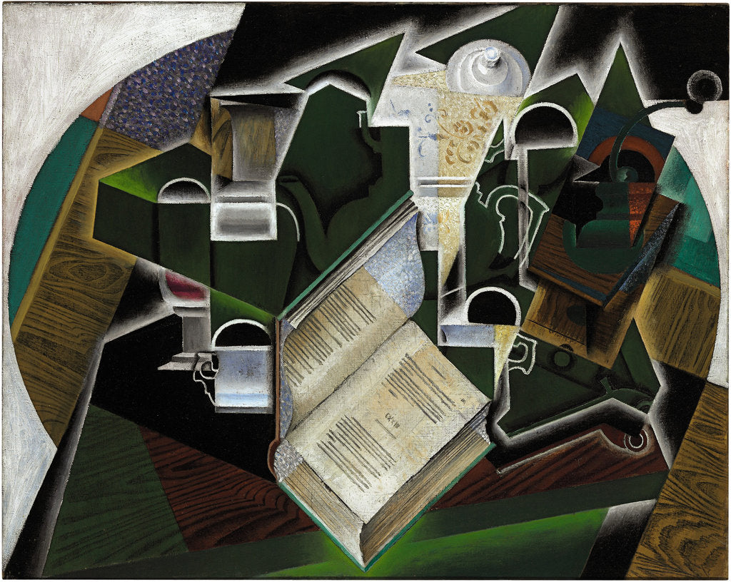 Detail of Livre, pipe et verres, 1915 by Juan Gris