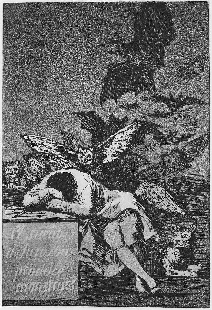 Detail of The Sleep of Reason Produces Monsters. (Capricho No 43), 1797-1798 by Francisco de Goya