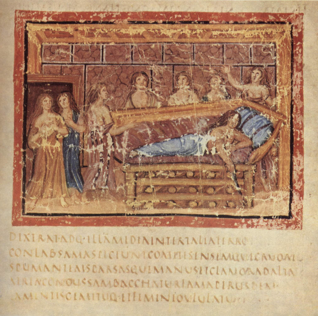 Detail of The Death of Dido, ca 400 by Master of the Vatican Vergil