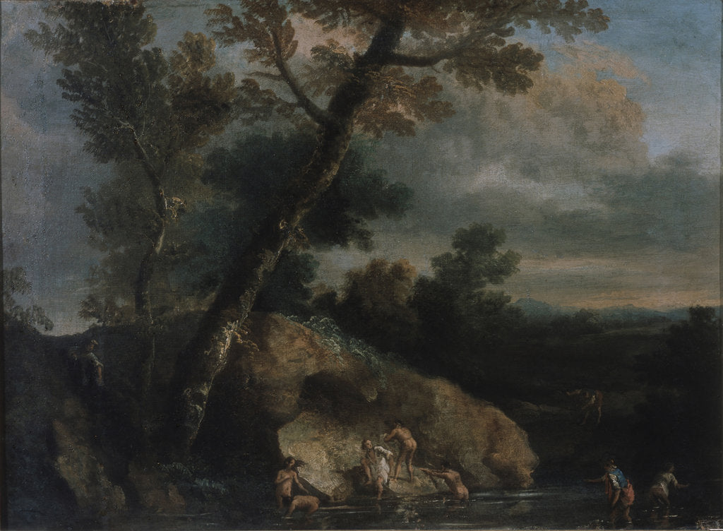 Detail of Sea landscape with robbers by Salvatore Rosa