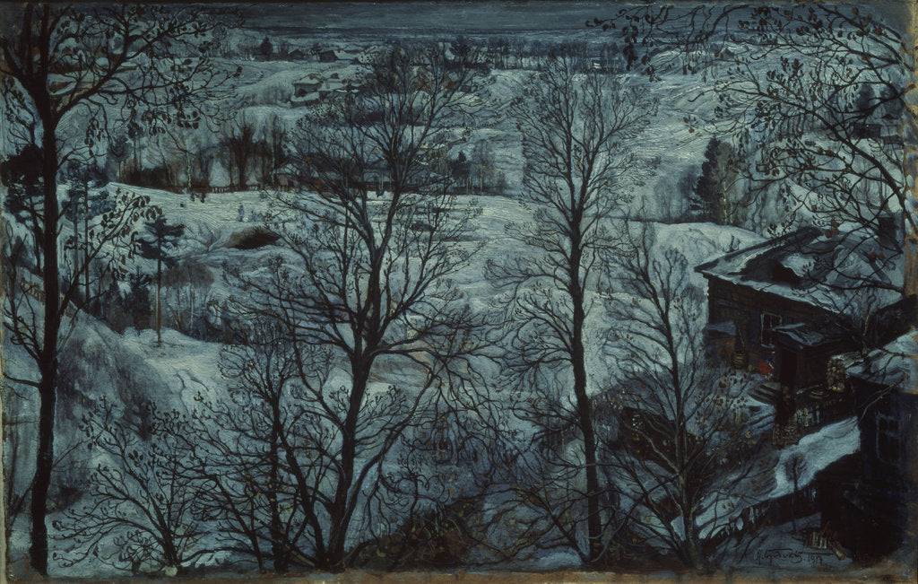 Detail of Winter landscape, 1917 by Isaak Izrailevich Brodsky