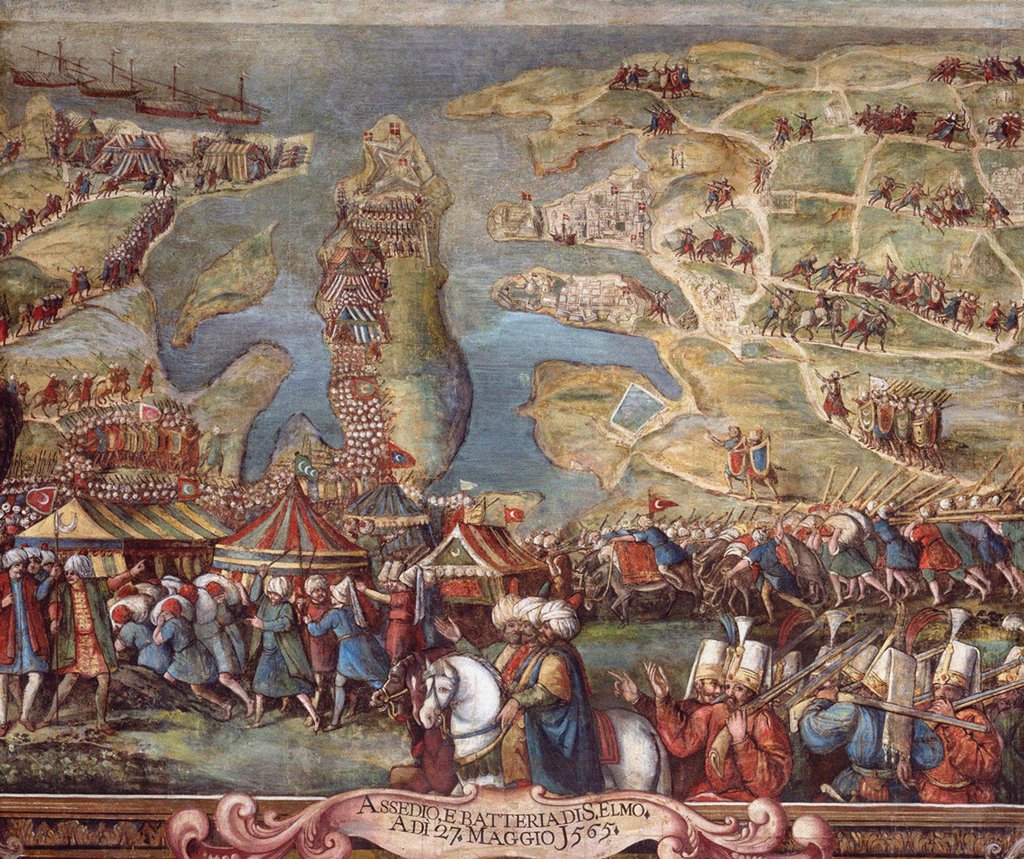 Detail of The siege of Malta. Detail by Matteo Perez d'Aleccio