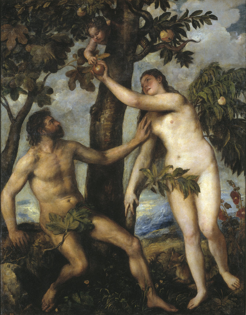 Detail of Adam and Eve, c. 1550 by Titian