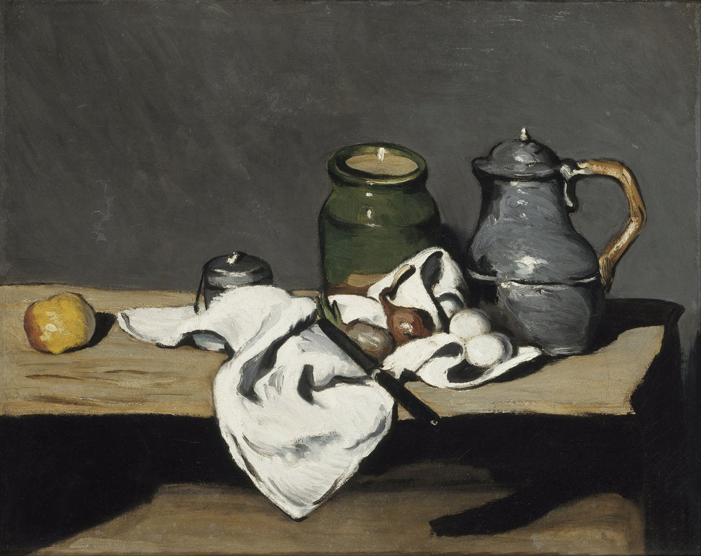 Detail of Still life with kettle, 1867-1869 by Paul Cézanne