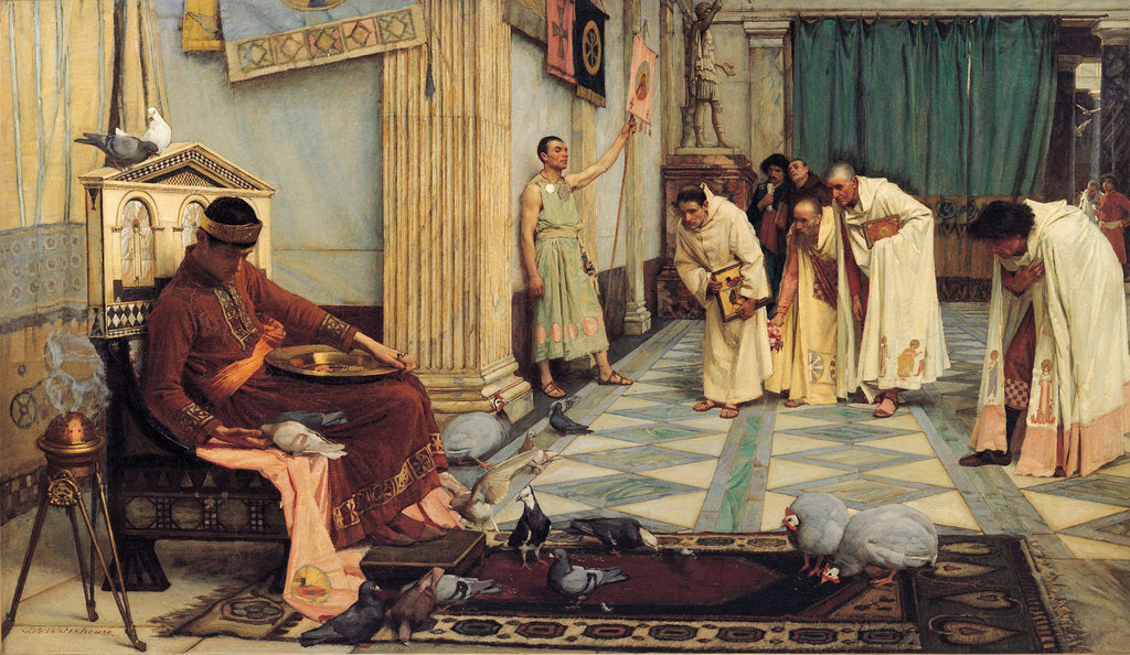 Detail of The Favourites of the Emperor Honorius, 1883 by John William Waterhouse