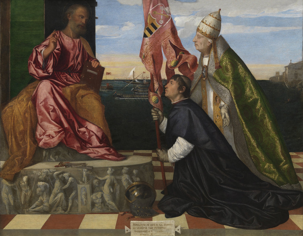 Detail of Jacopo Pesaro being presented by Pope Alexander VI to Saint Peter, 1506-1511 by Titian